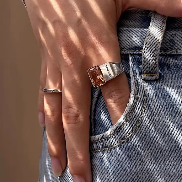STERLING SILVER CITRINE RING - Picture 6 of 12